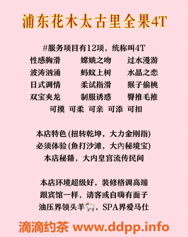 上海spa会所-浦东花木太古里|全果4T|￥420尊享服务
