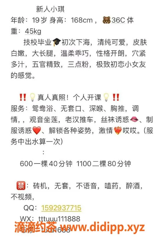 佛山楼凤-佛山小琪新人下海，课费600起
