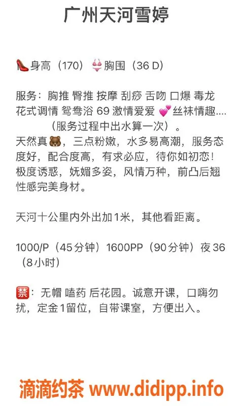 广州楼凤-天河御姐雪婷，性感大胸价格1000p