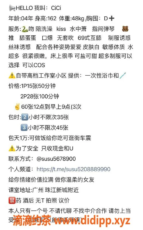 广州楼凤-天河御姐cici，15P大胸舌吻服务