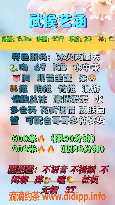 成都楼凤资源信息,武侯区艺涵，身材车600P/50分钟，代聊服务！