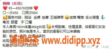 惠州楼凤-惠城楠楠25岁，胸围B，专属服务尽享450起