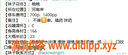 惠州楼凤-河南岸晚晚，23岁C罩杯，服务超赞！