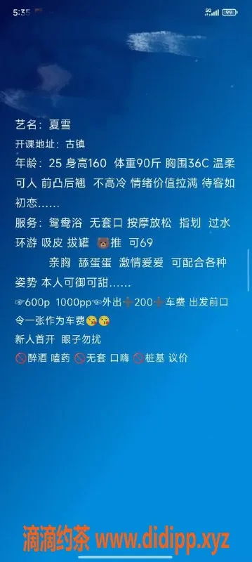 中山楼凤-古镇夏雪，25岁36C，600元课程服务